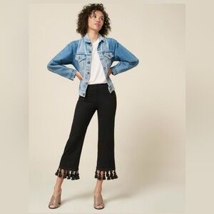 Reformation Black Tassel Hem Women's Pants